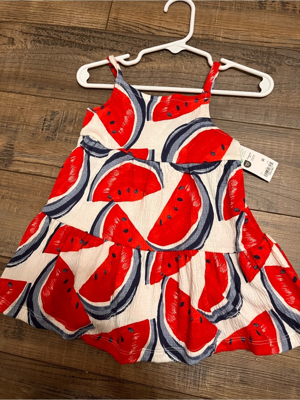 child of mine Red Watermelon Print Tiered Tank Dress